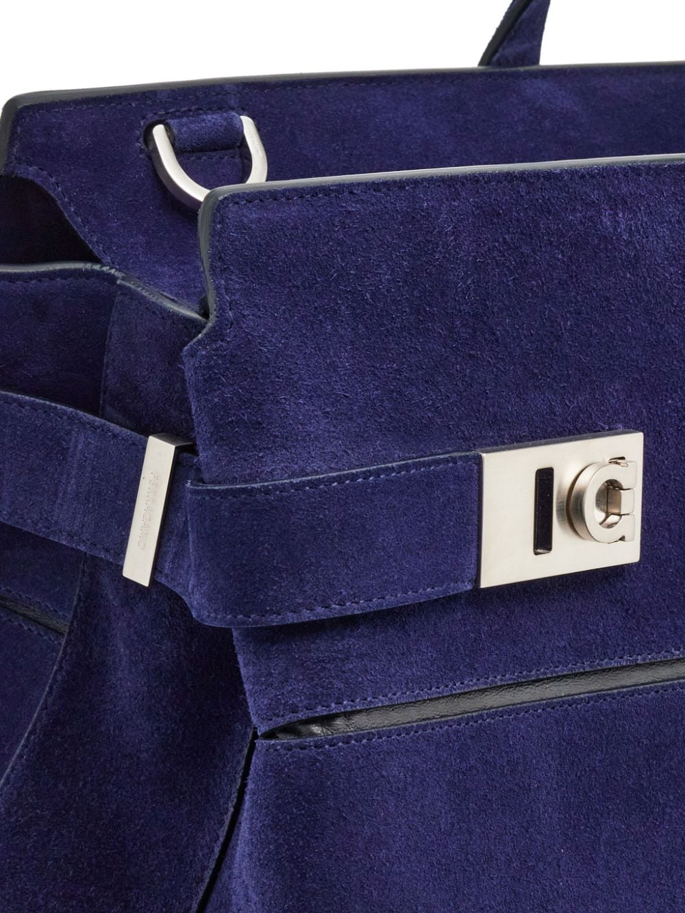 Ferragamo Gancini-plaque suede tote bag