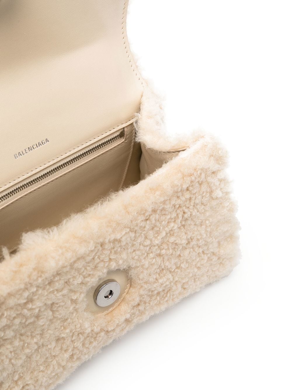 Ba*len*cia*ga small hourglass furry top-handle bag