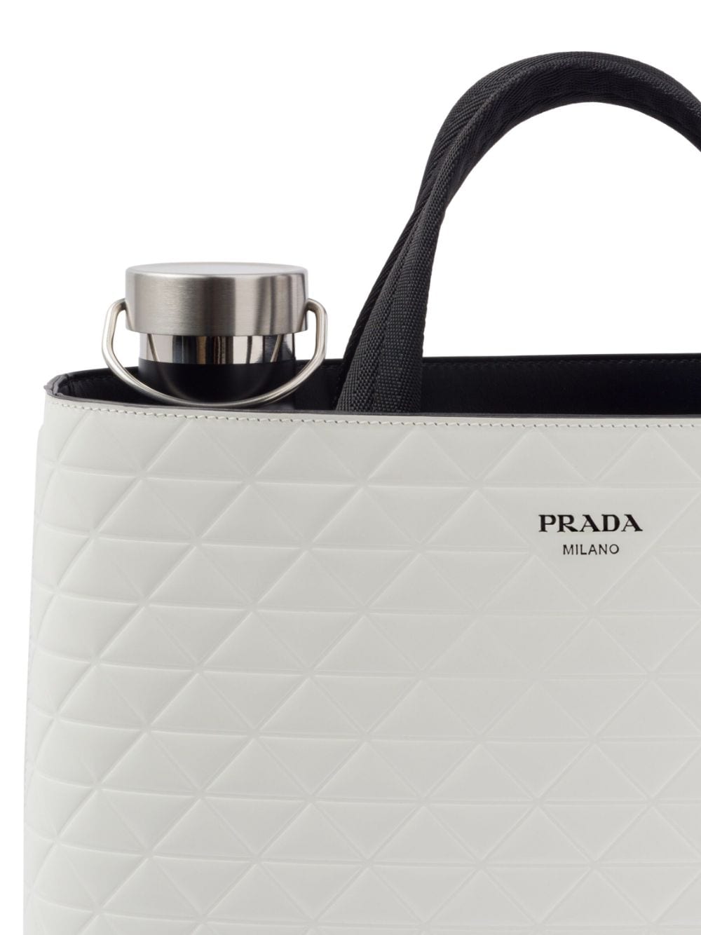 Pra*a embossed-triangles leather tote bag