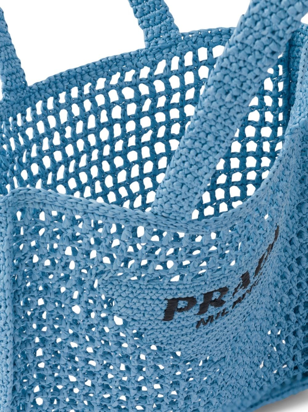 Pra*a woven-logo raffia tote bag