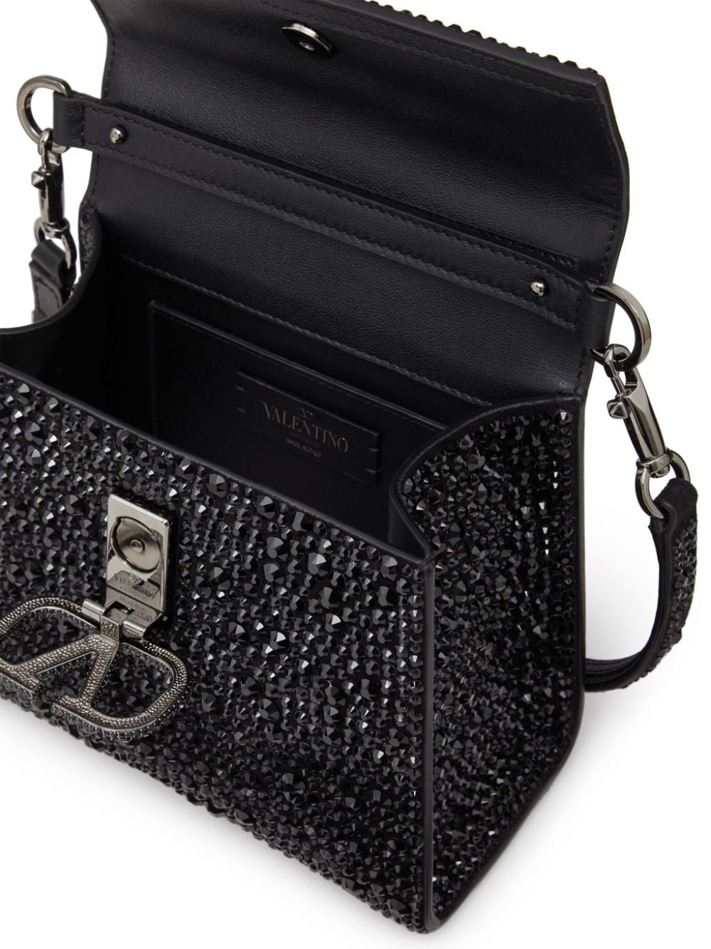 Valentino Garavani VSling crystal-embellished leather tote bag