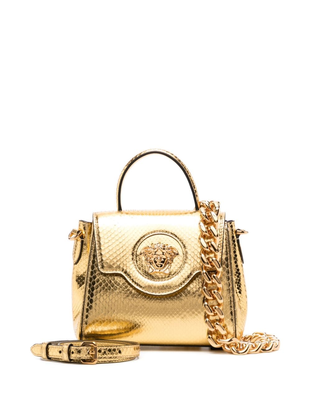 Versace small La Medusa python-effect tote bag
