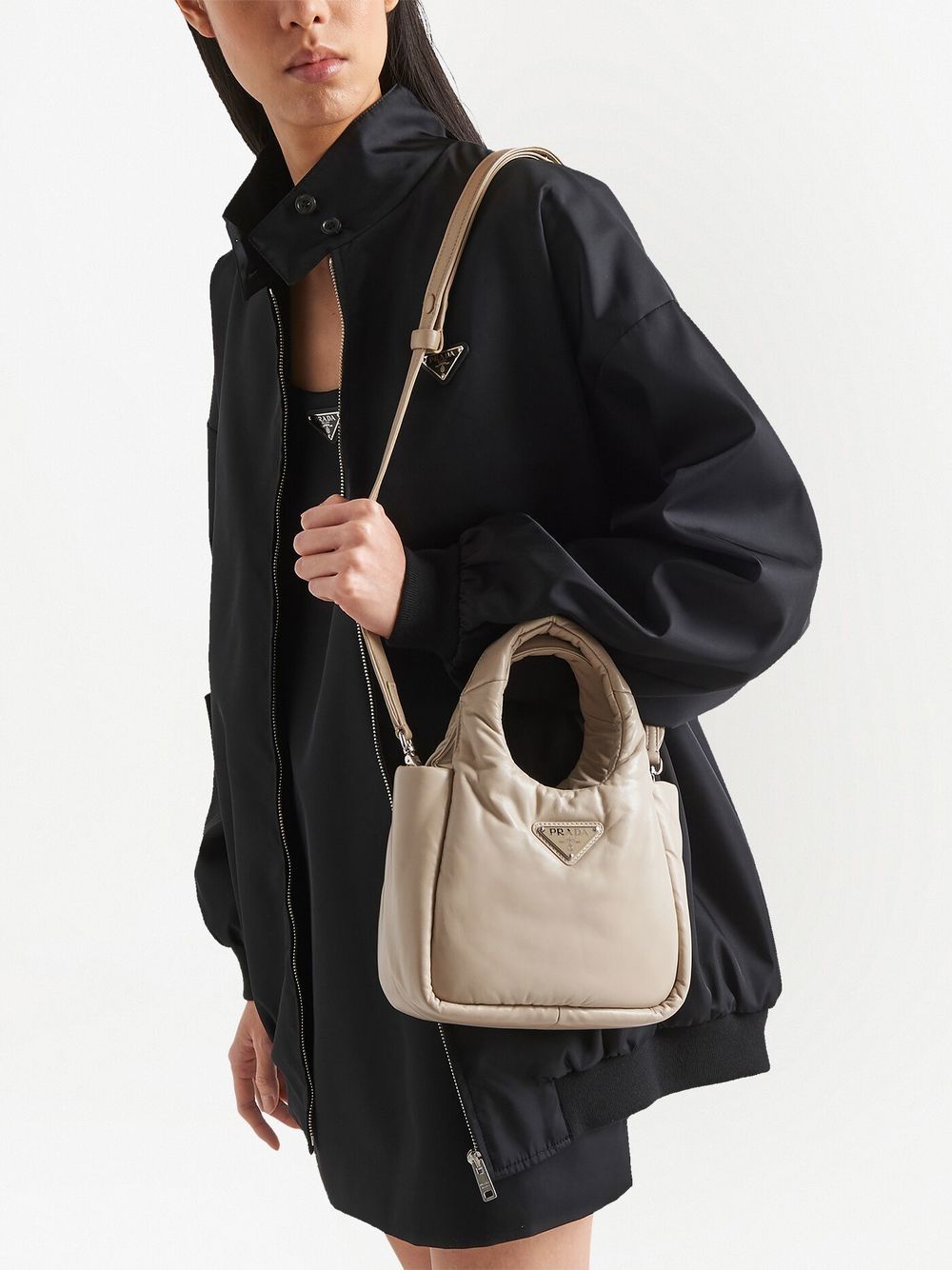 Pra*a small padded nappa-leather bag