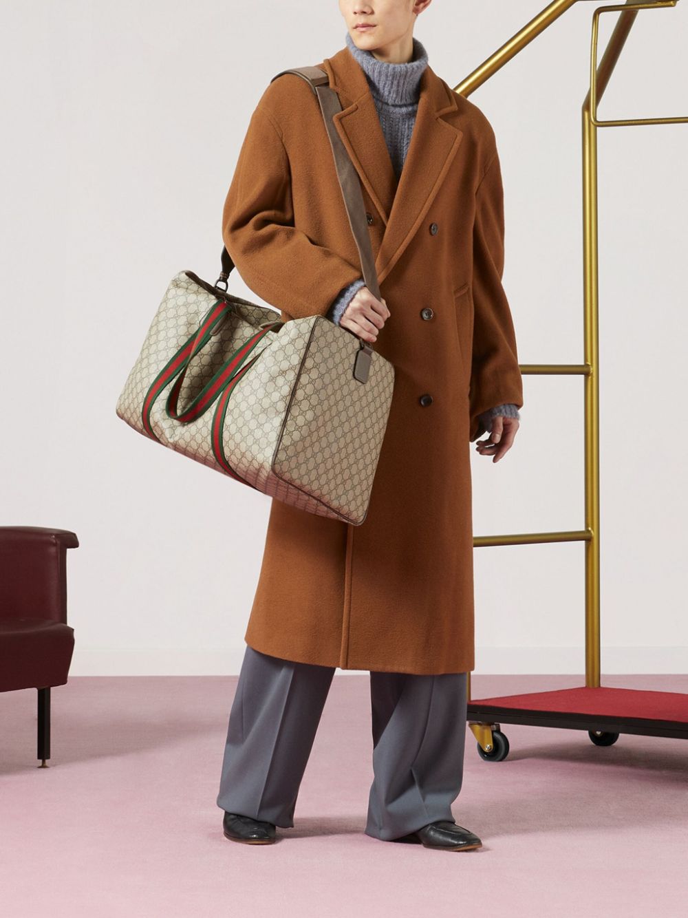 g*u*i large gg S*p*e leather holdall