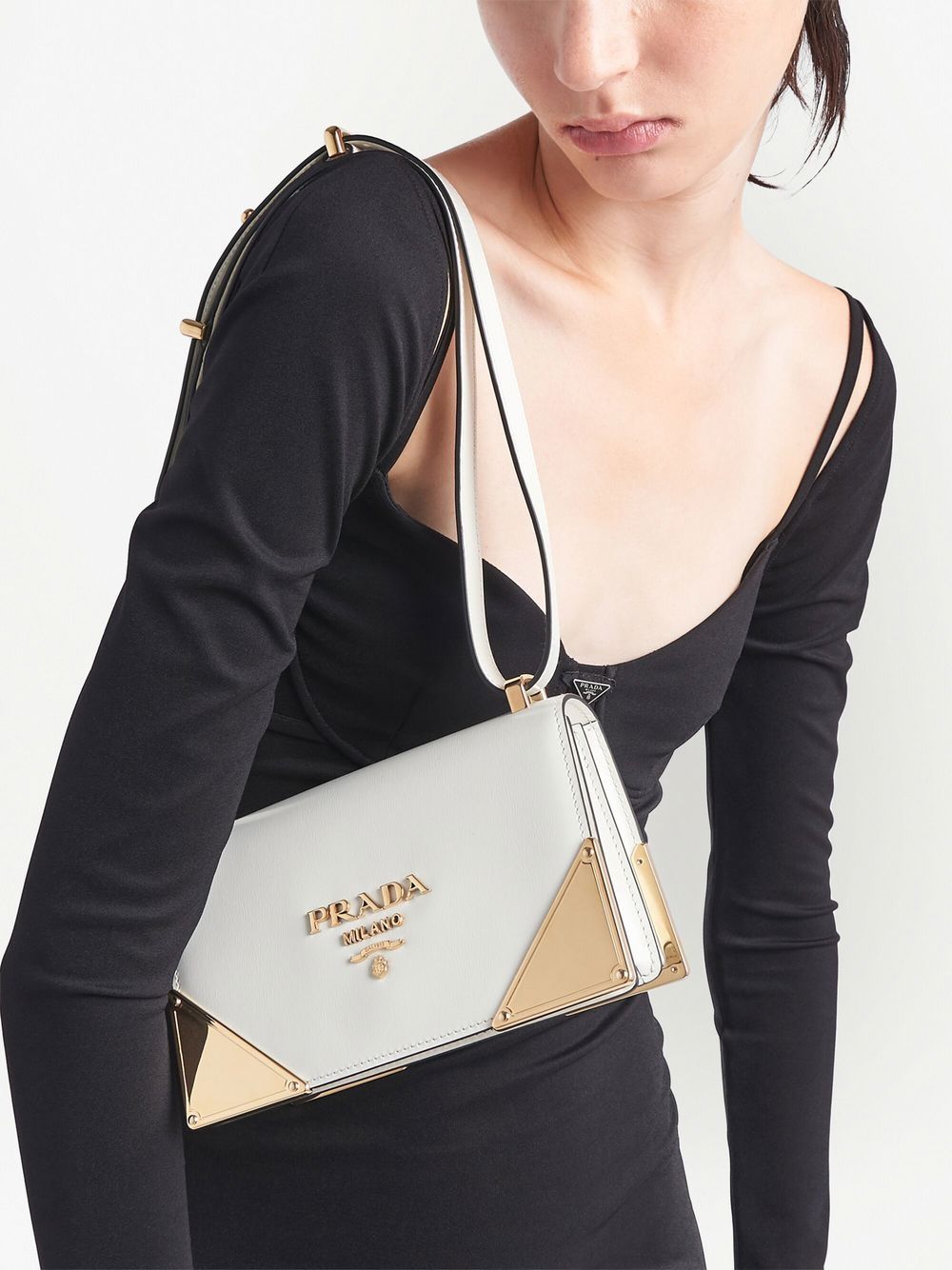 Pra*a leather shoulder bag