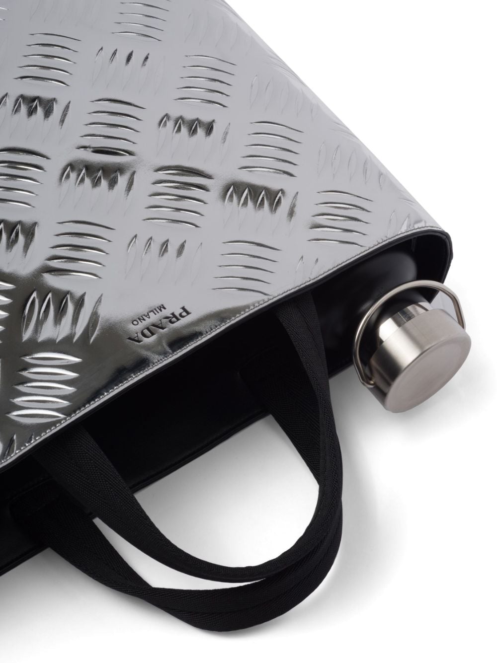 Pra*a textured metallic leather tote bag