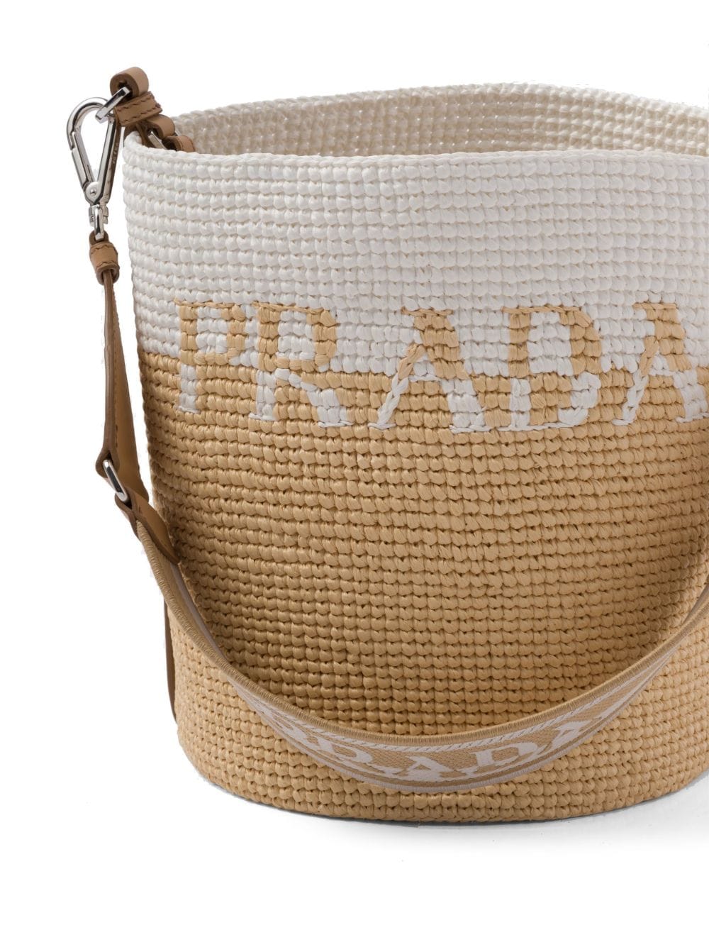 Pra*a logo-plaque bucket bag
