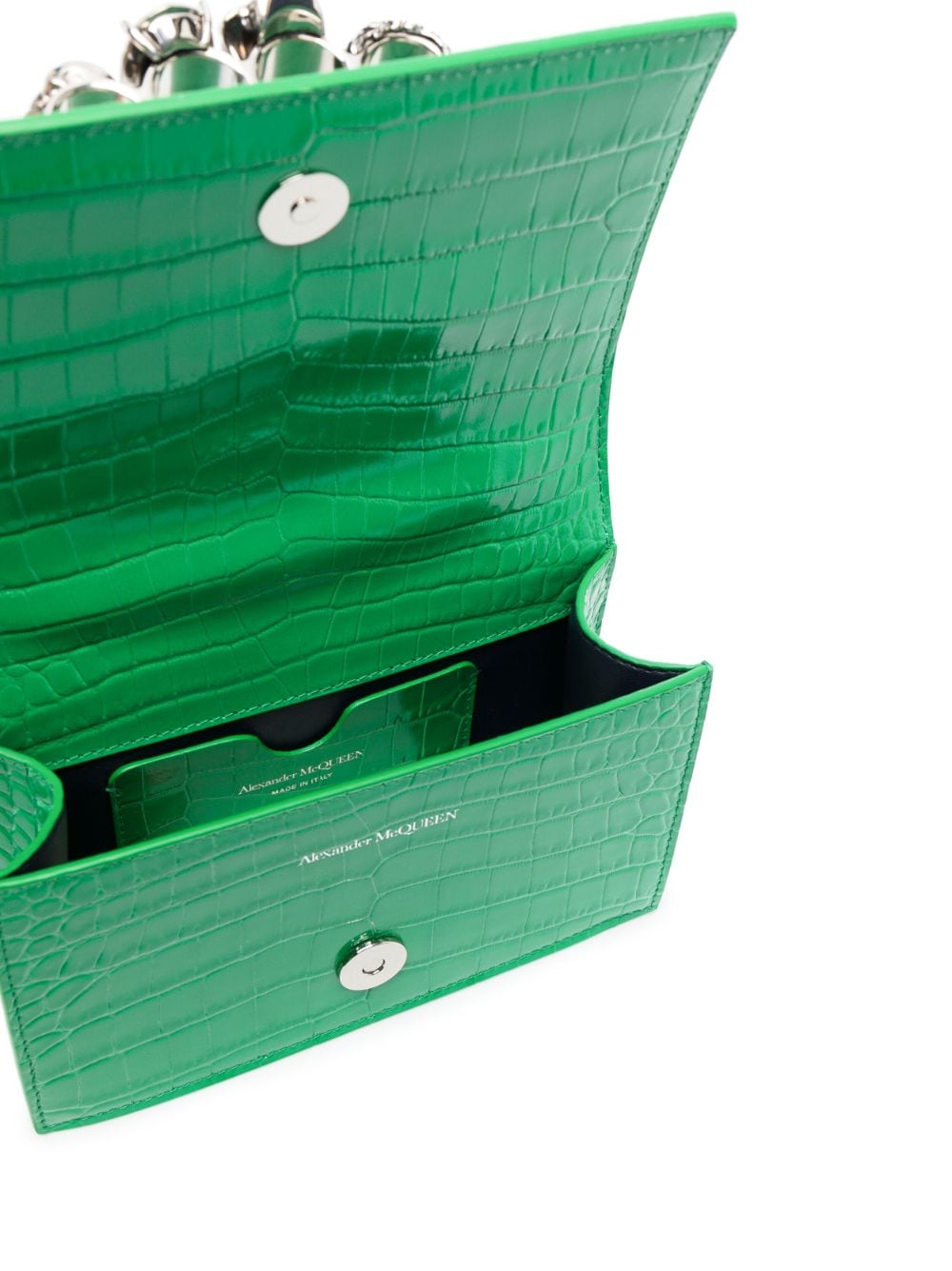 Alexander McQueen Jewelled crocodile-embossed shoulder bag