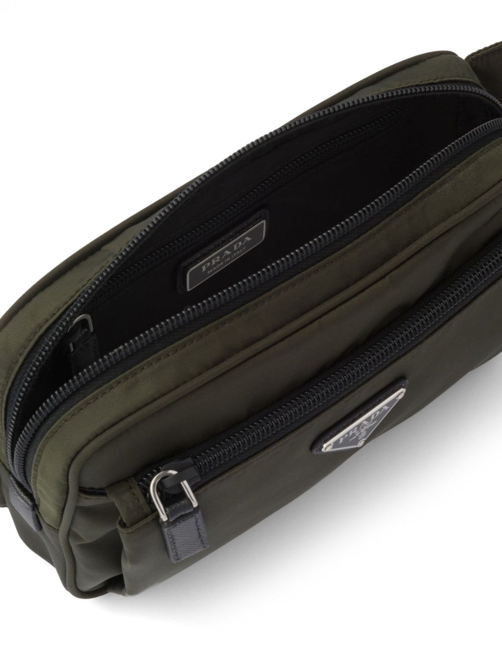 Pra*a re-nylon and saffiano leather belt bag