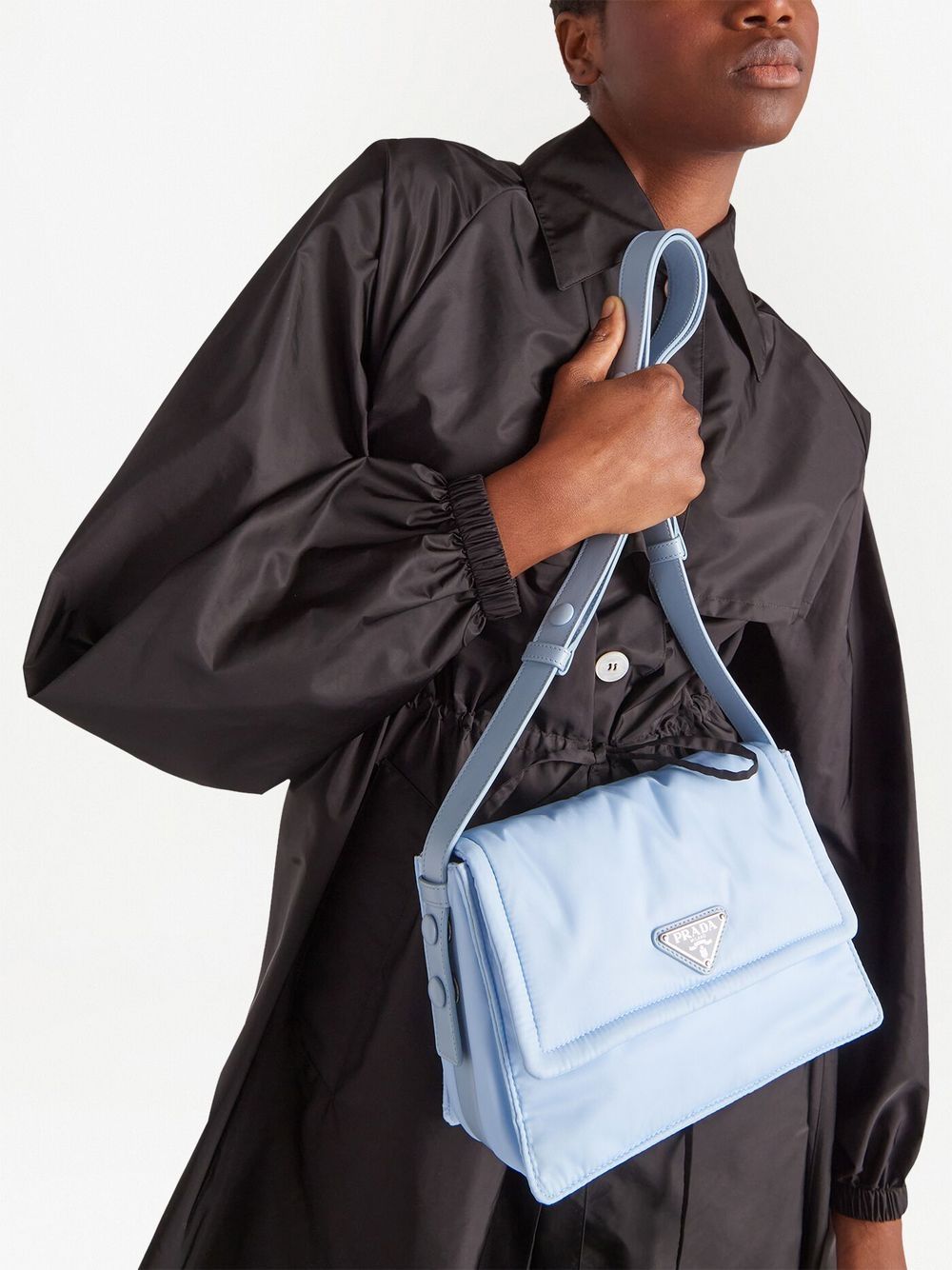 Pra*a small padded re-nylon shoulder bag