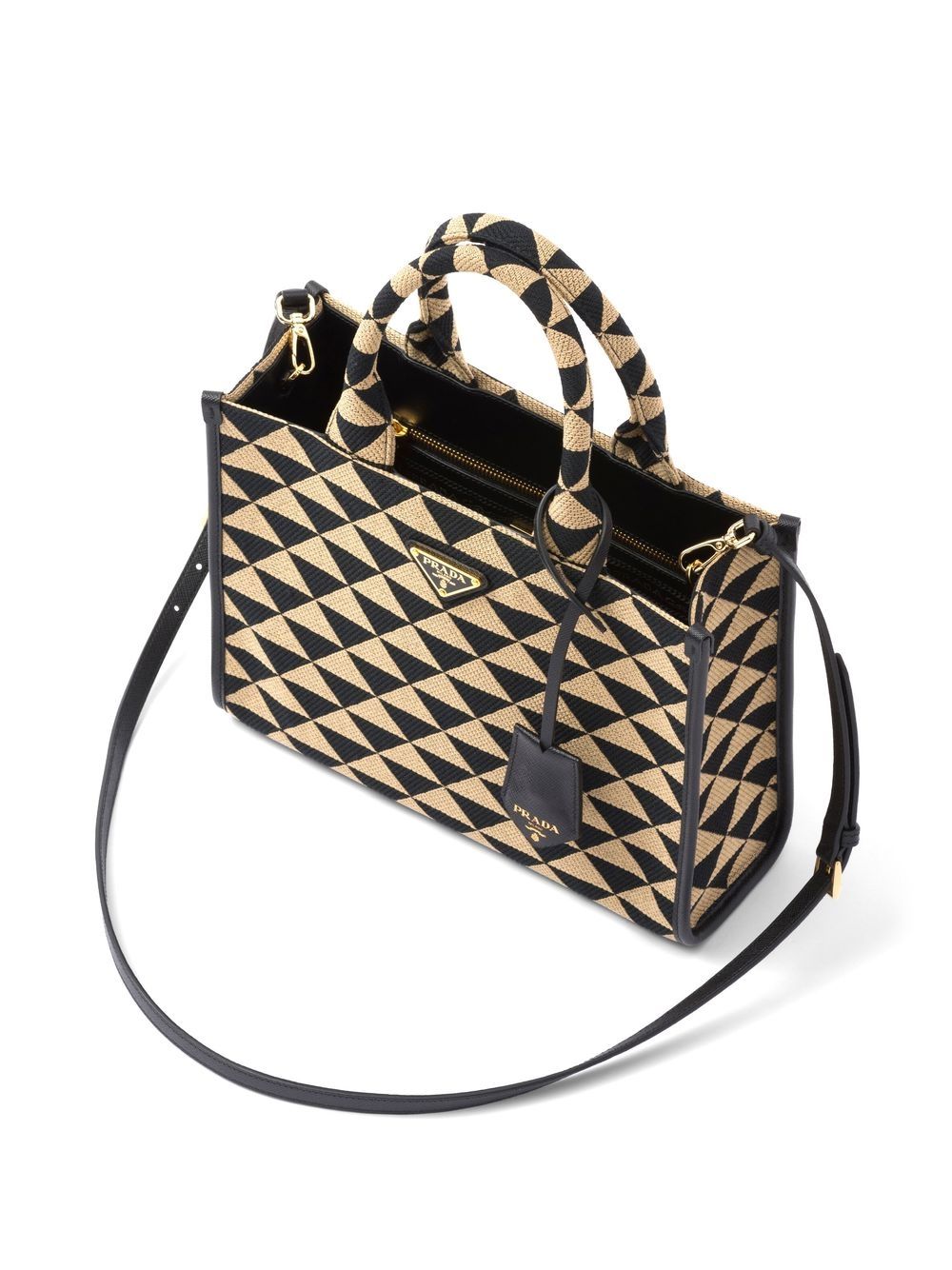 Pra*a small symbole embroidered tote bag