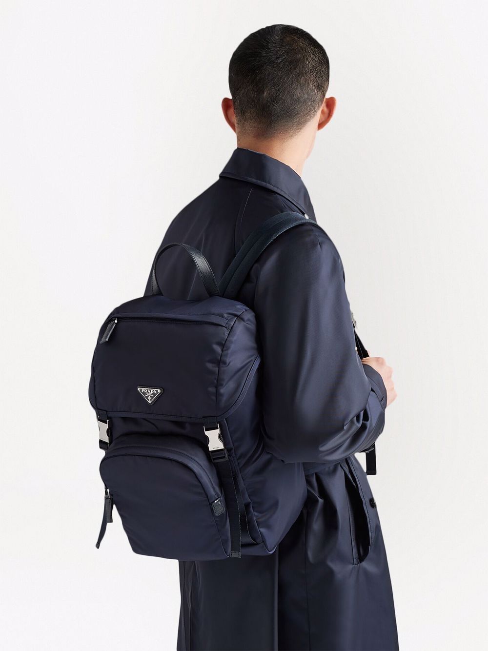 Pra*a re-nylon triangle logo backpack