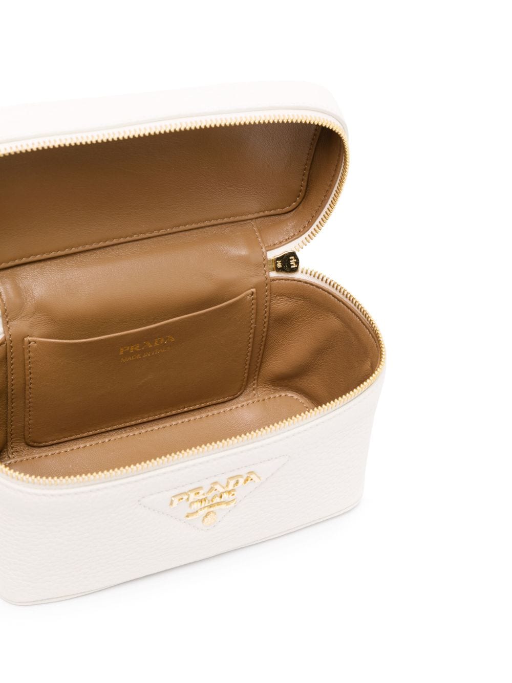 Pra*a logo-plaque leather mini bag