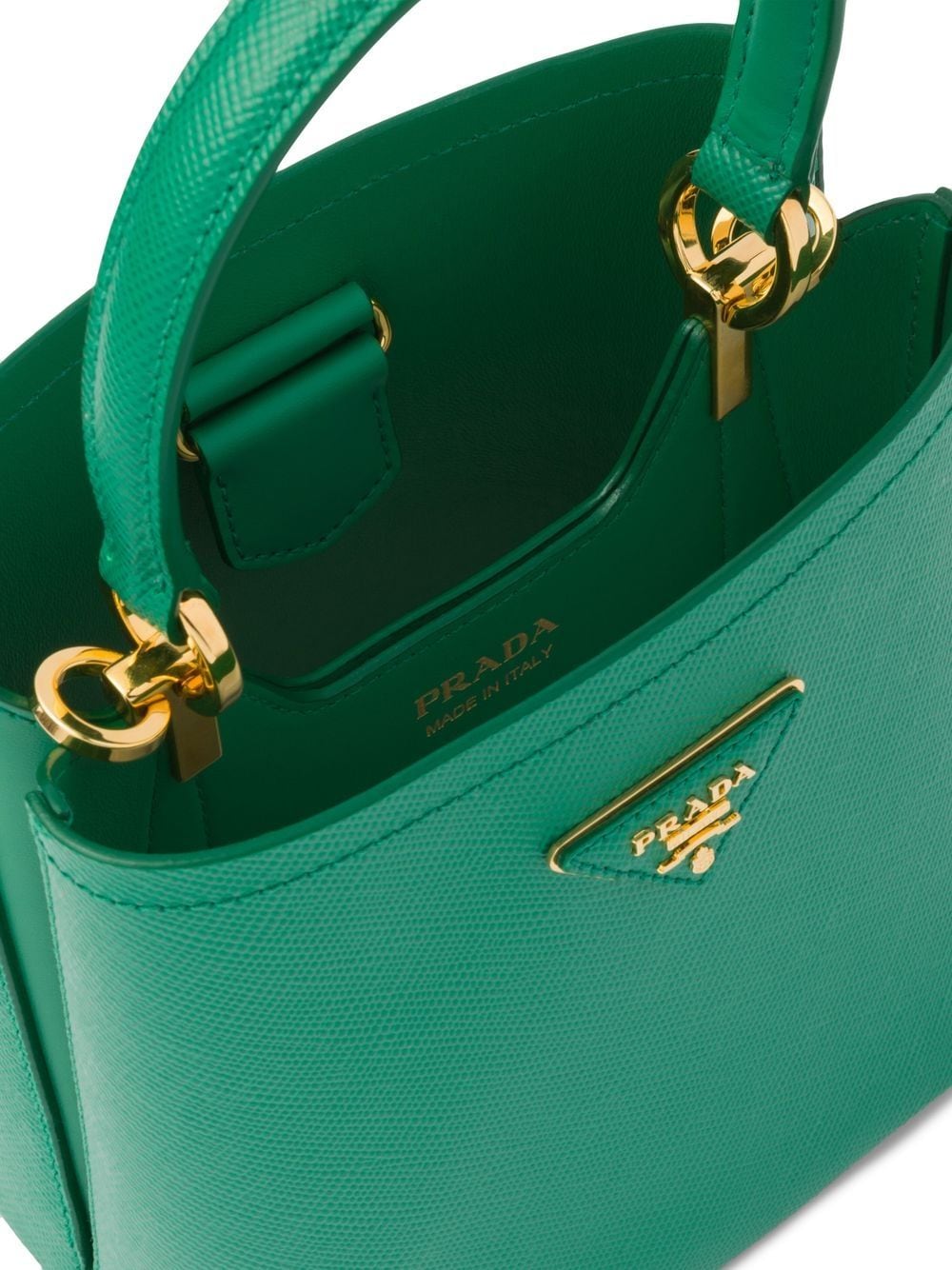 Pra*a small leather panier bag