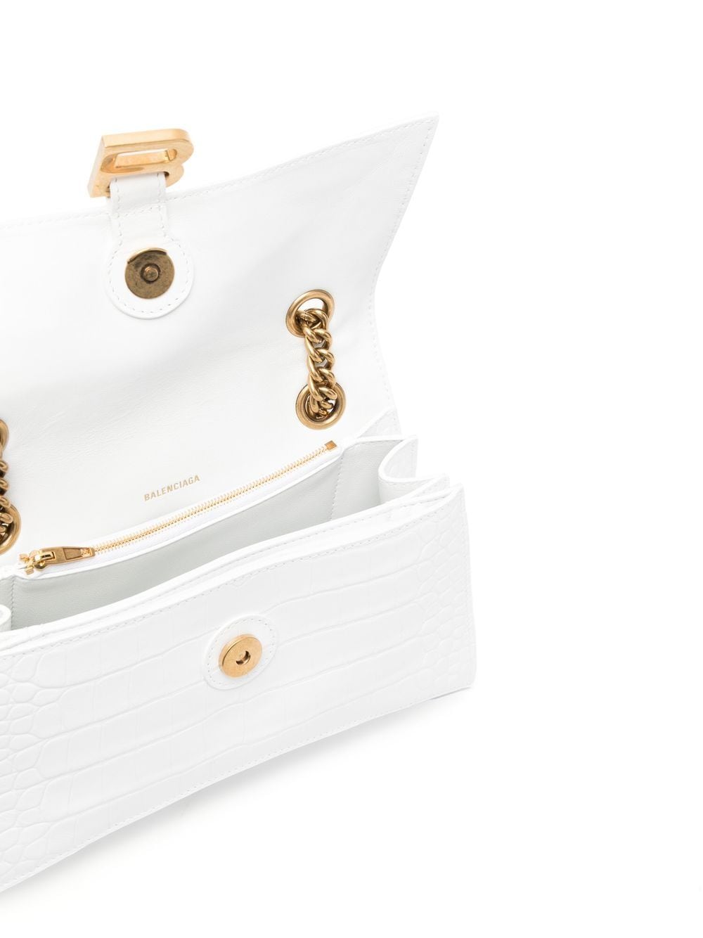 Ba*len*cia*ga crush crocodile-embossed crossbody bag