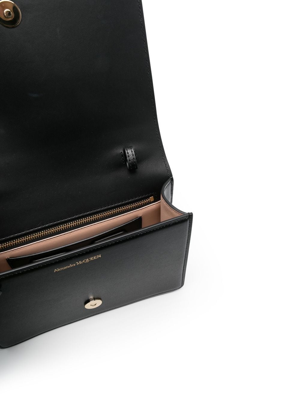 Alexander McQueen logo-stamp leather crossbody bag