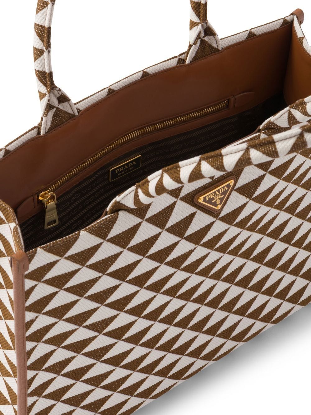 Pra*a large symbole embroidered tote bag