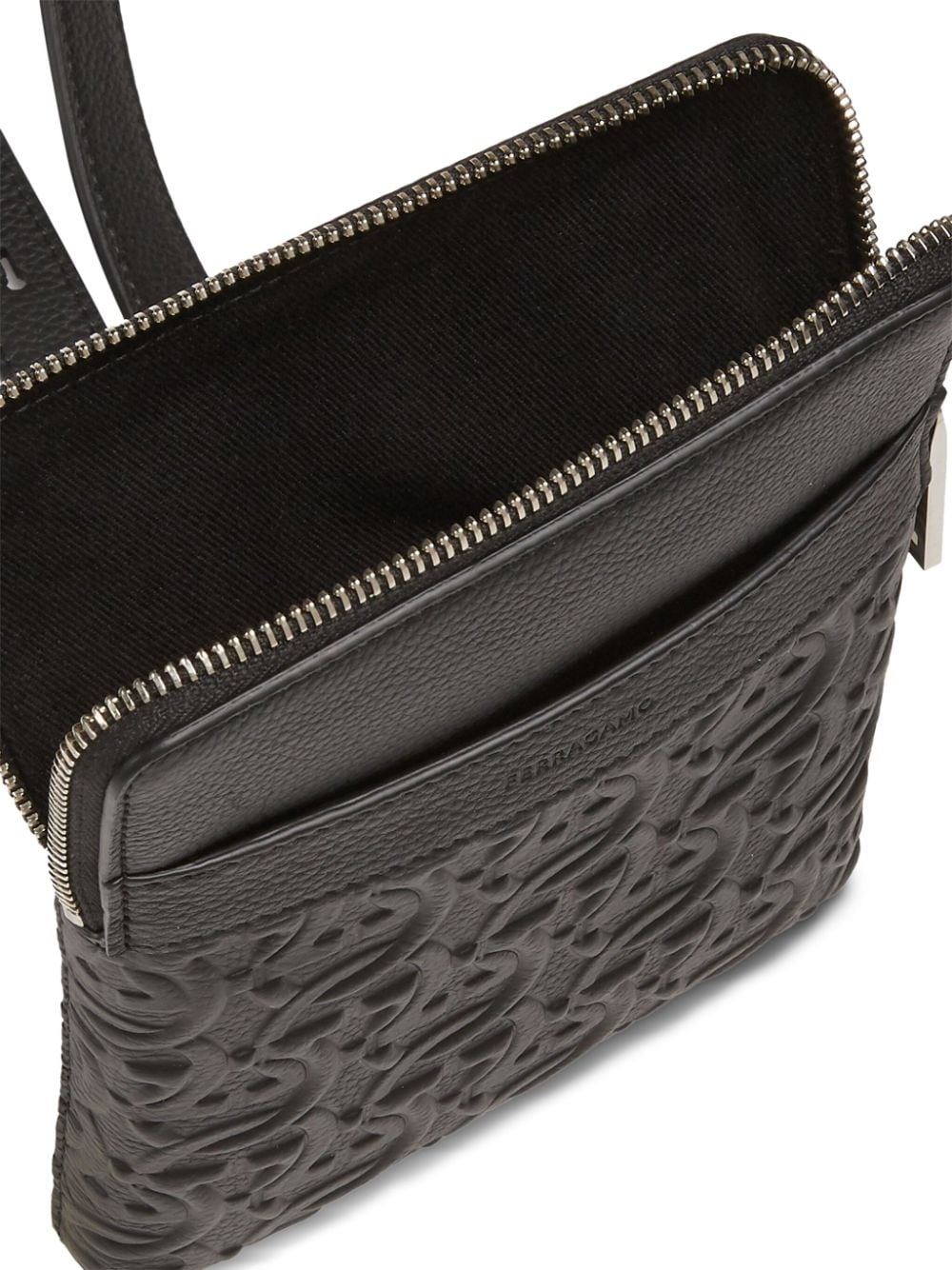 ferragamo N0*H-south gancini leather shoulder bag