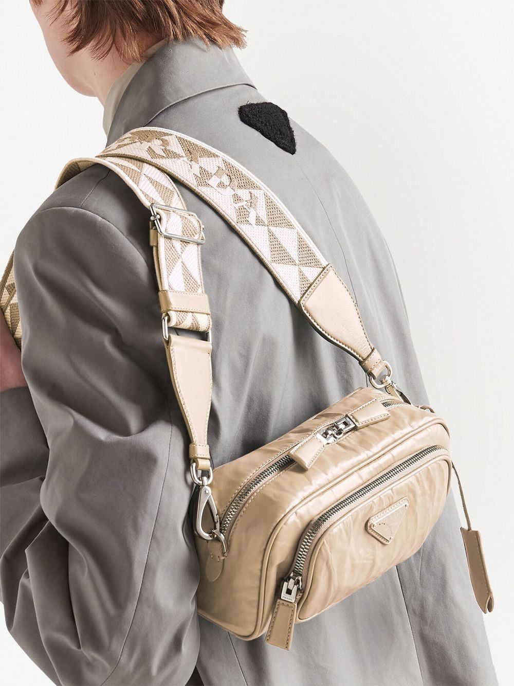 Pra*a leather shoulder bag