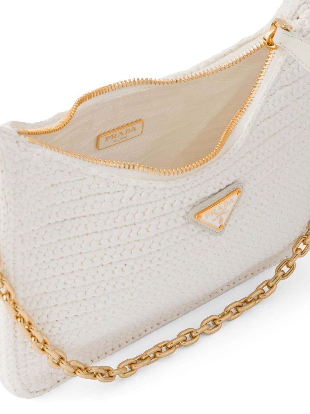 Pra*a re-edition 2005 crochet-knit shoulder bag