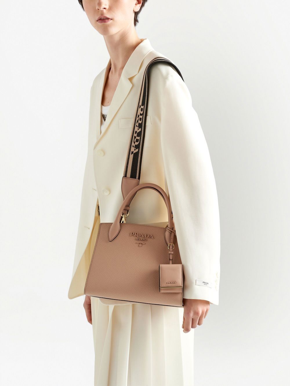 Pra*a saffiano leather bag