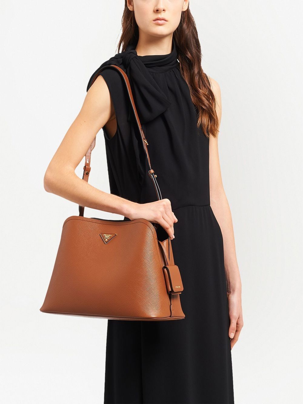Pra*a large matinee leather handbag