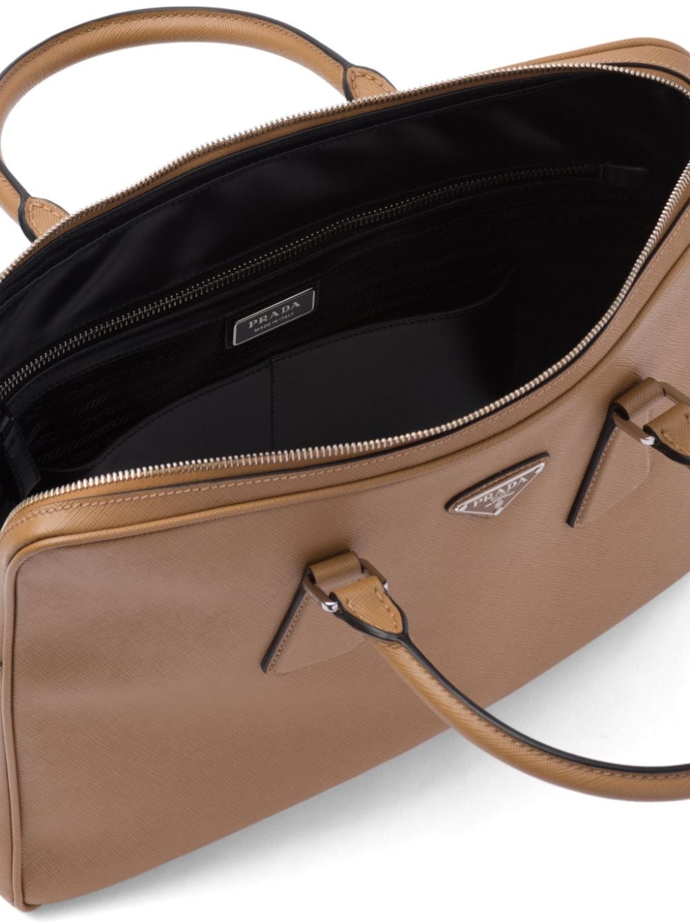 Pra*a saffiano leather briefcase