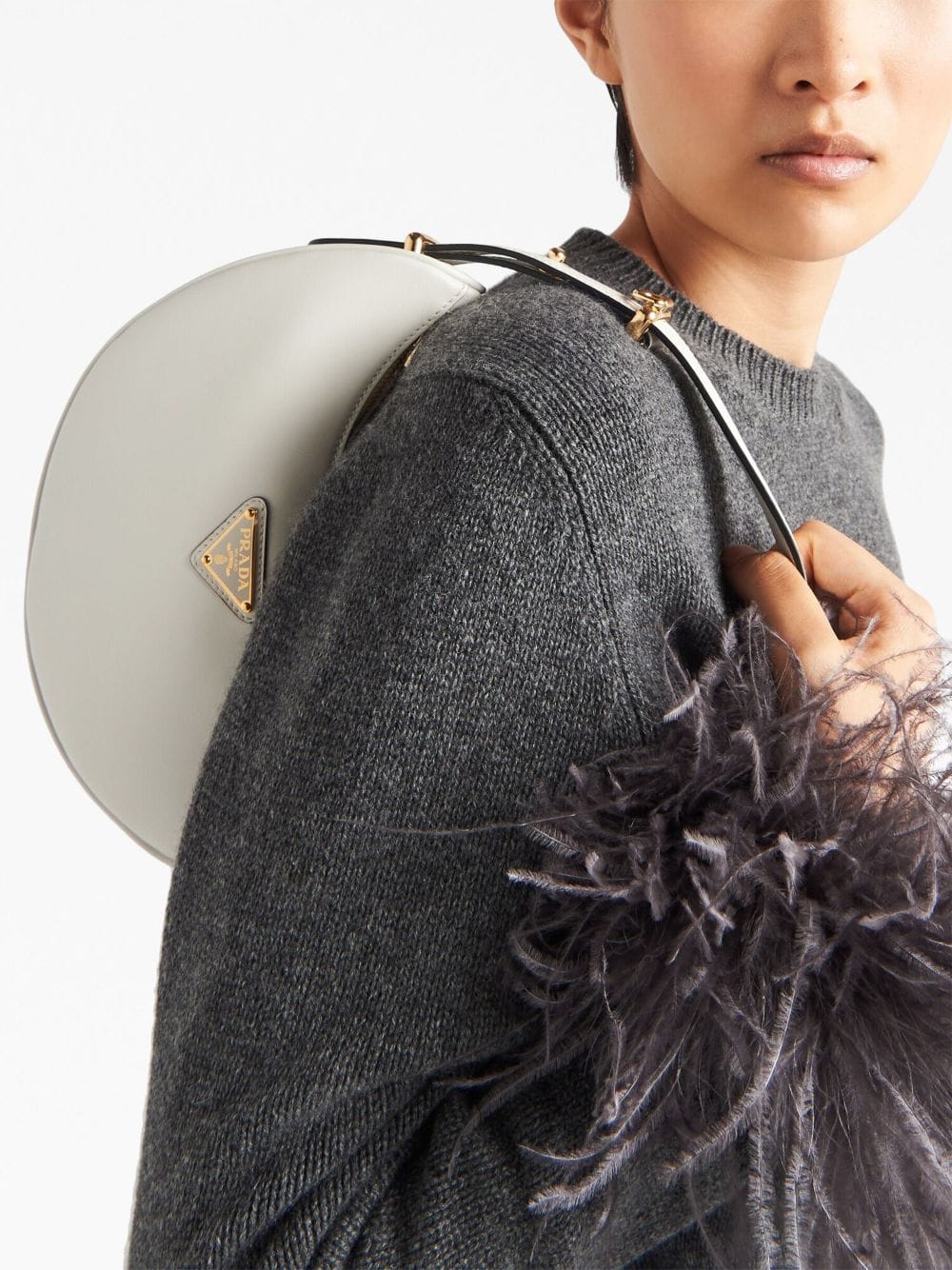 Pra*a arqué leather shoulder bag