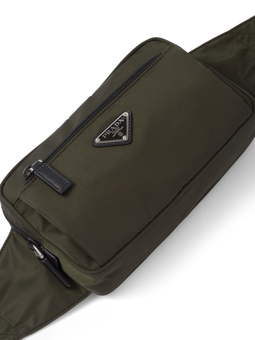 Pra*a re-nylon and saffiano leather belt bag