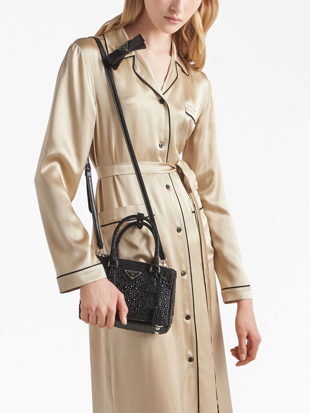 Pra*a galleria crystal-embellished satin mini bag