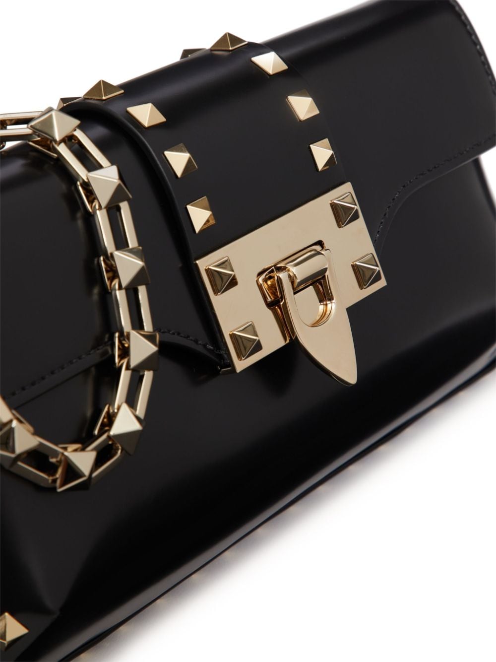 Valentino Garavani Rockstud brushed-leather shoulder bag