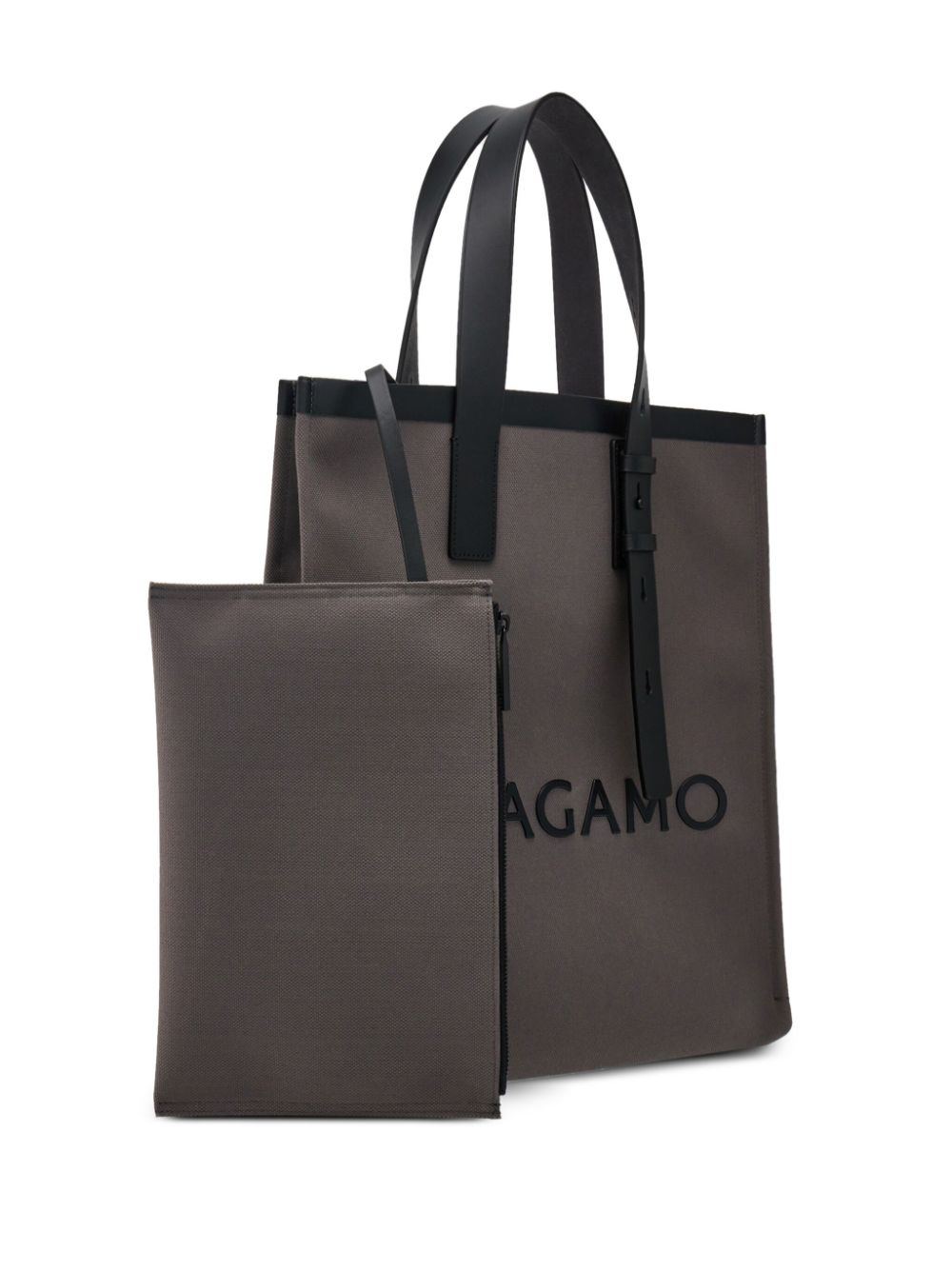 Ferragamo logo-plaque leather tote bag