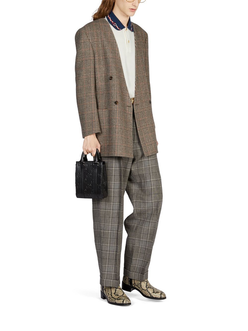 G*u*i gg-embossed mini leather tote bag