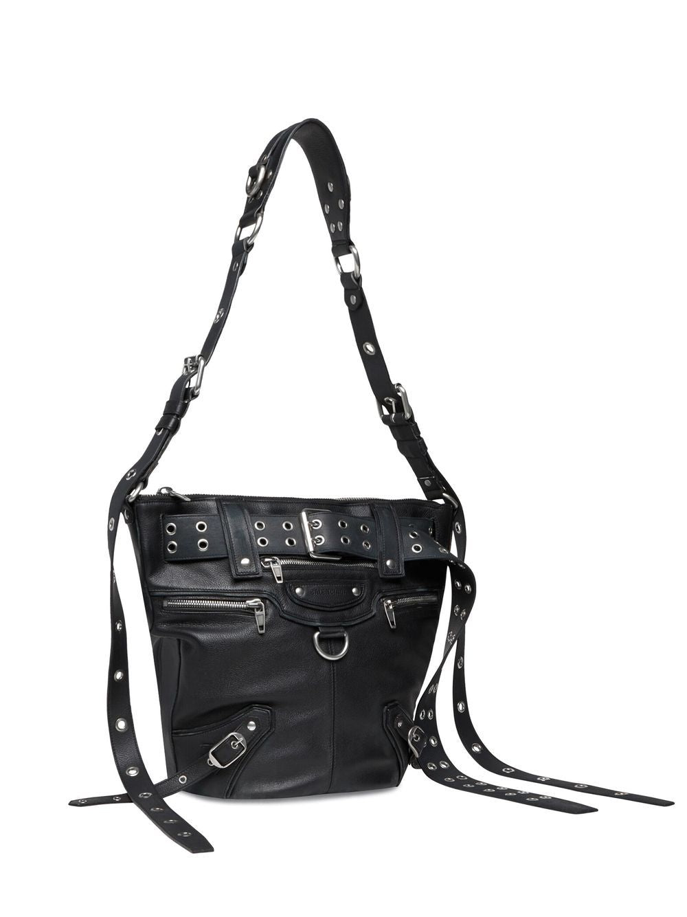 Ba*len*cia*ga emo leather bucket bag
