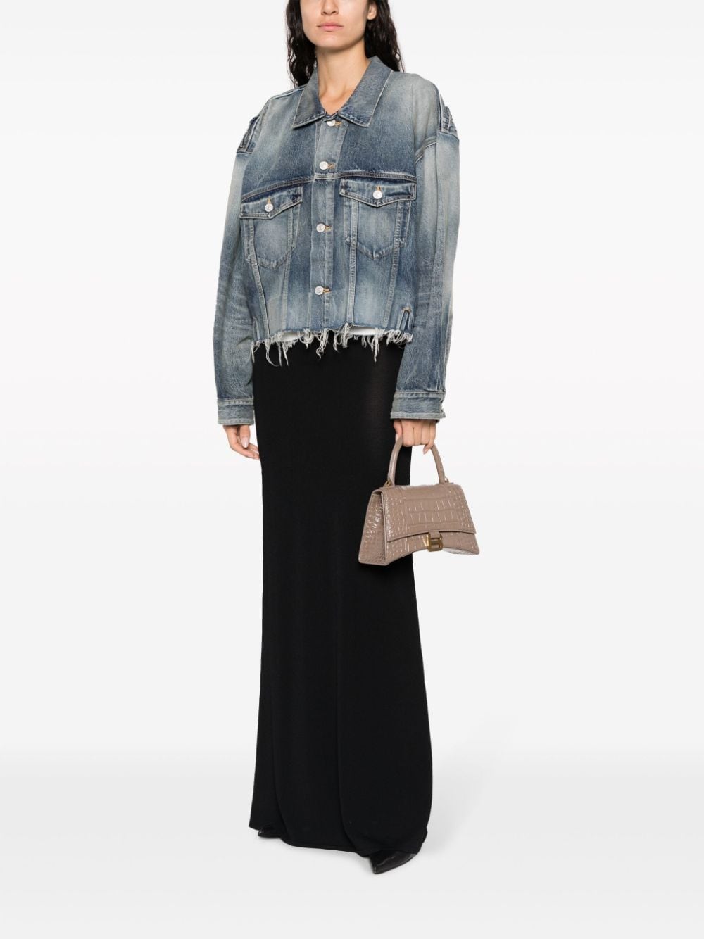 Ba*len*cia*ga small hourglass leather tote bag