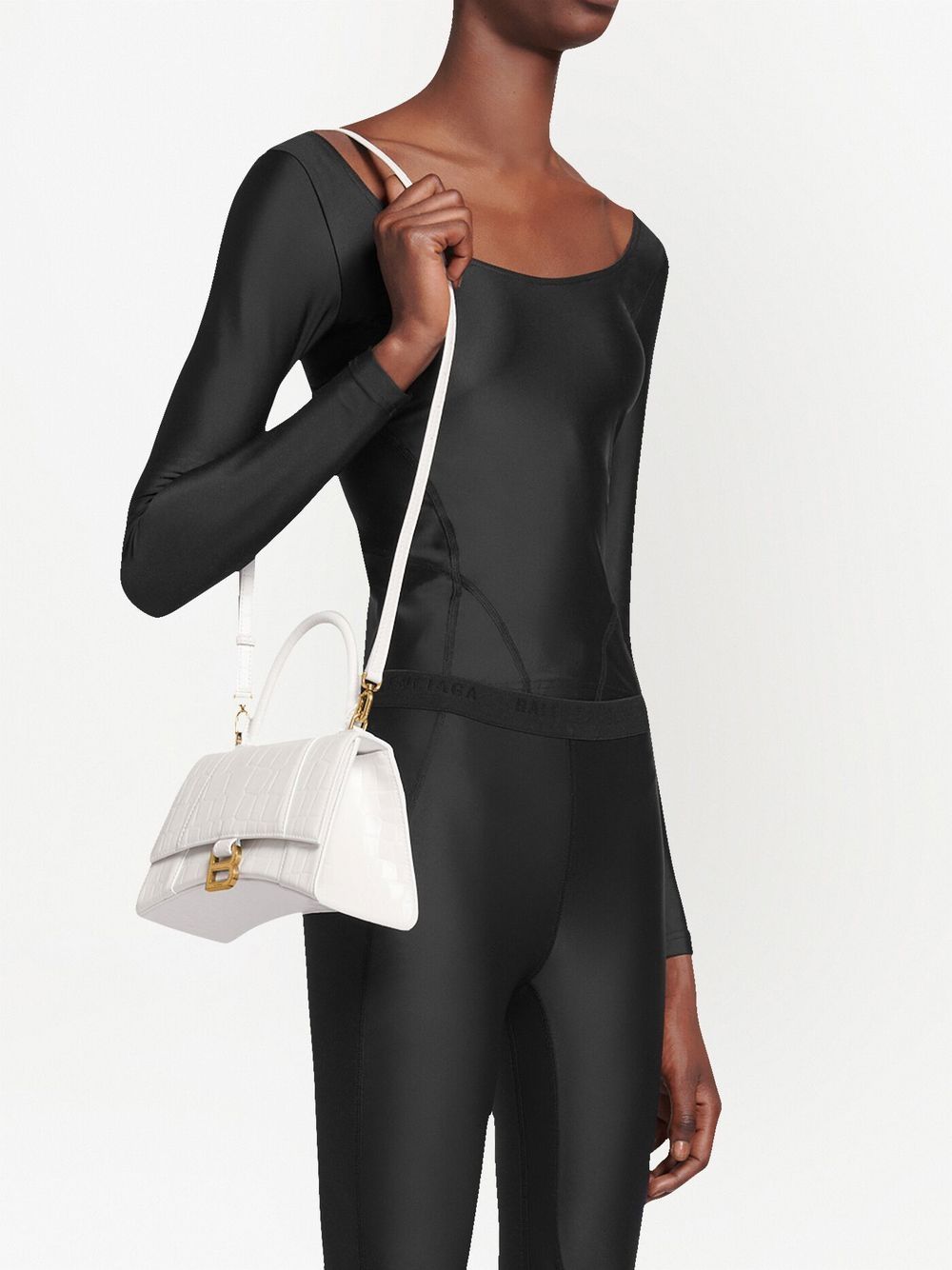 Ba*len*cia*ga small hourglass crocodile effect bag