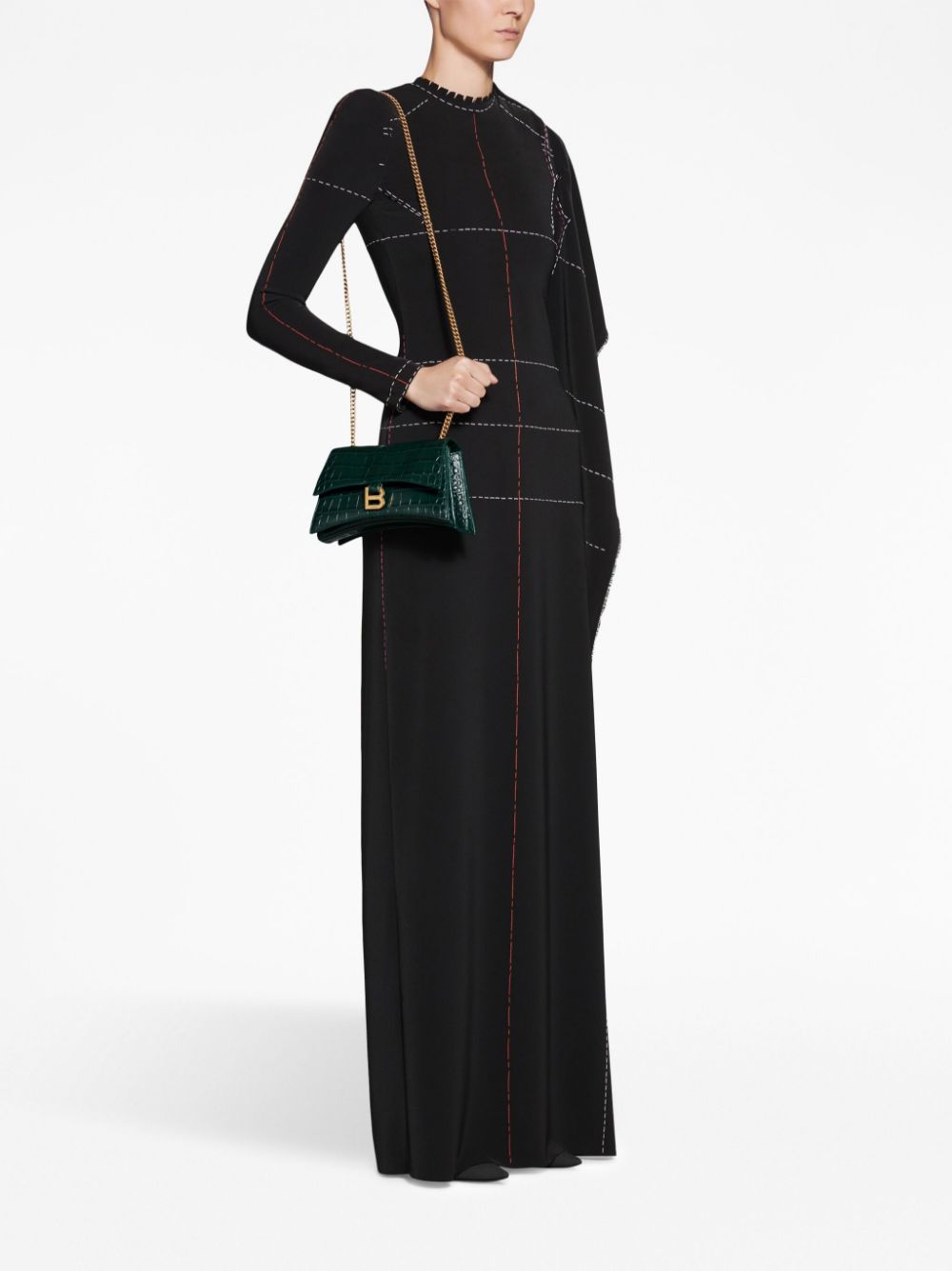 Ba*len*cia*ga crush crocodile-embossed shoulder bag