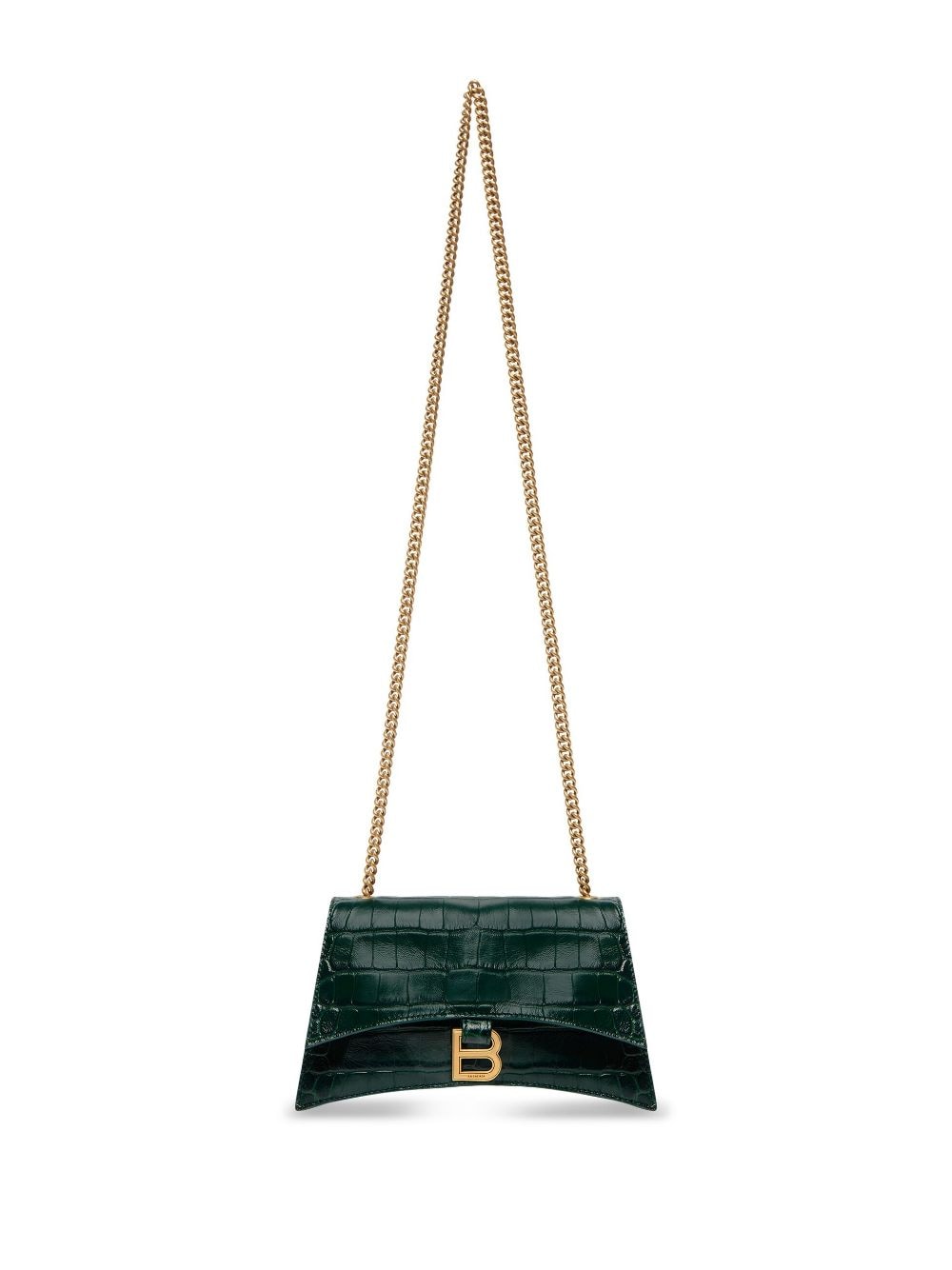 Ba*len*cia*ga crush crocodile-embossed shoulder bag
