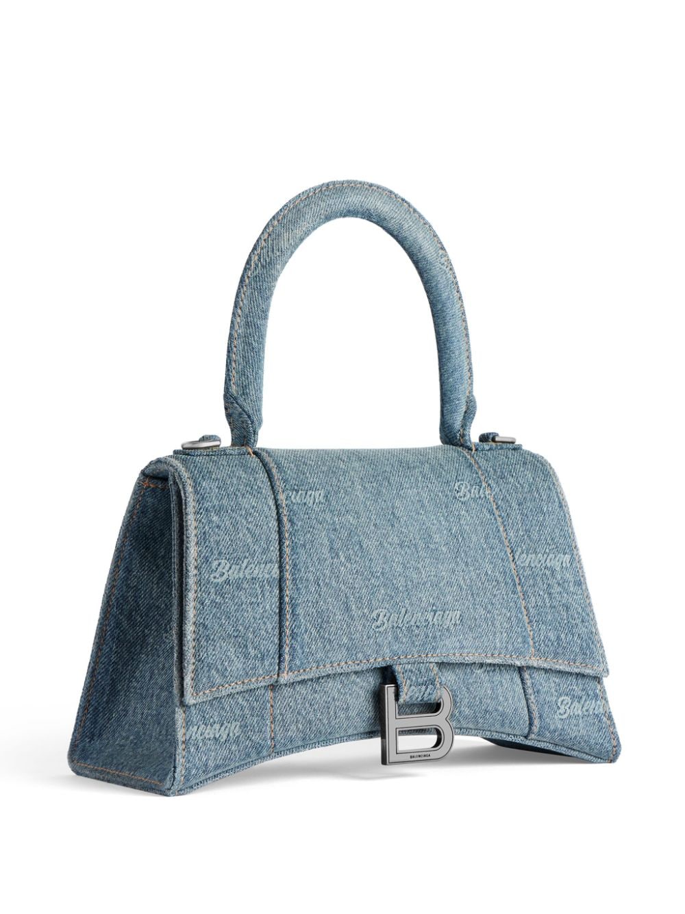 Ba*len*cia*ga small hourglass denim top-handle bag