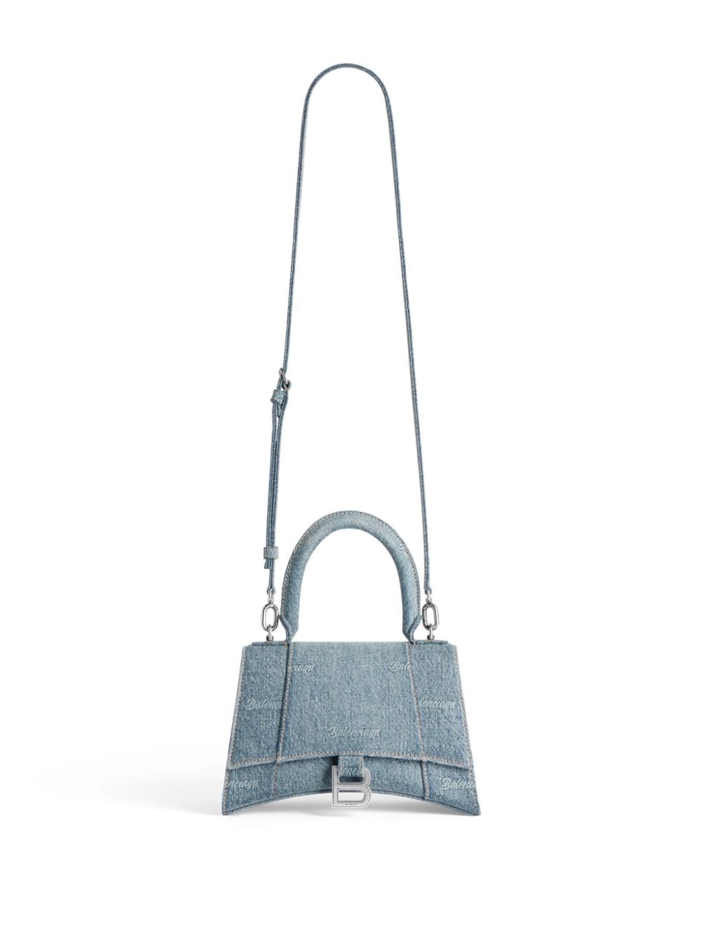 Ba*len*cia*ga small hourglass denim top-handle bag